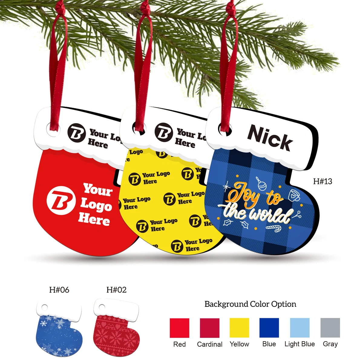 3" Full Color Christmas Ornament - Stocking 1