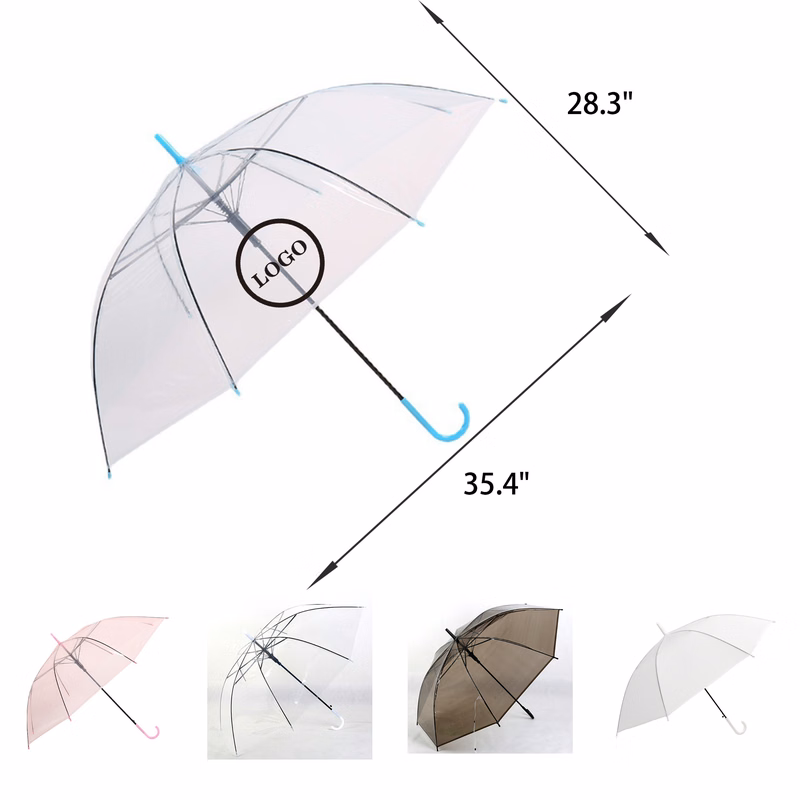 MOQ 50 PCS Stylish PVC Transparent Umbrella