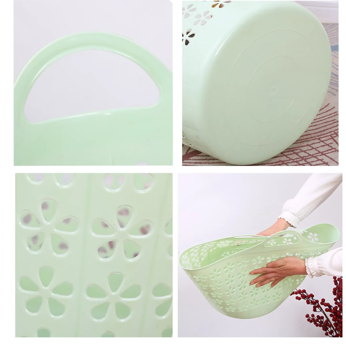 Flexible Laundry Basket Plastic Hamper For Clothes 1