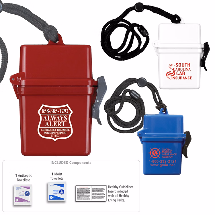 "EZ CARRY KIT 1" 9 Piece First Aid Kit In Nine Components Inserted Into Hard Plastic Hinged Top Wate