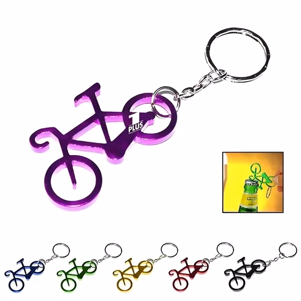 Custom Bicycle Shaped Aluminum Bottle Opener Keychain — Hospitality Promo