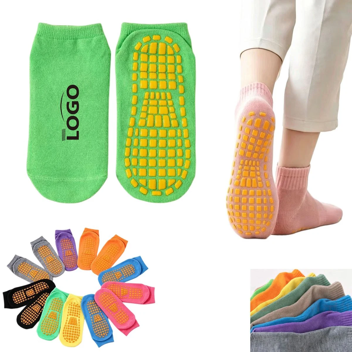 Non-Slip Grip Socks with Silicone Dots 1