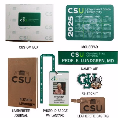Welcome Workplace Employee Office Kit w/ Namplate, Photo ID, Lanyard, Mousepad, Journal, Re-Stick-It