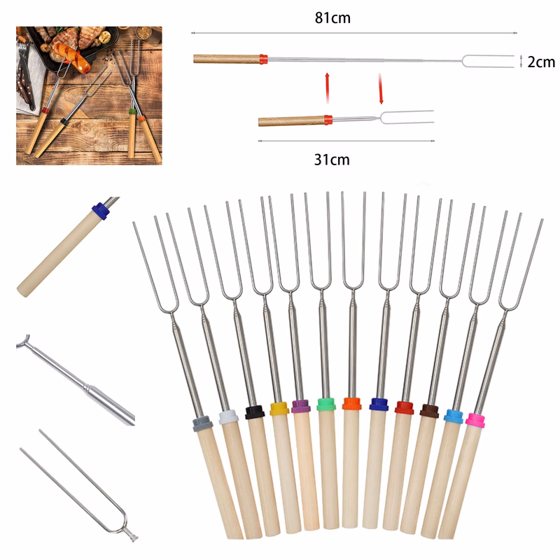 Telescopic Stainless Steel Barbecue Fork
