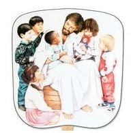 Christ w/Children Stock Religious & Inspirational Fan 1