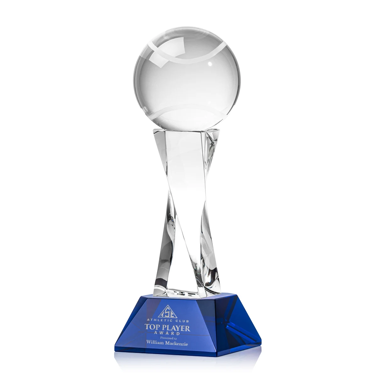 Tennis Ball Award on Langport Base - Blue 1