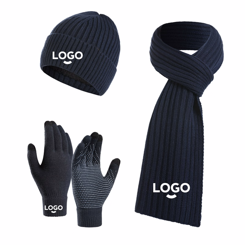 MOQ20 Winter Three-Piece Gloves, Hat, And Scarf Set