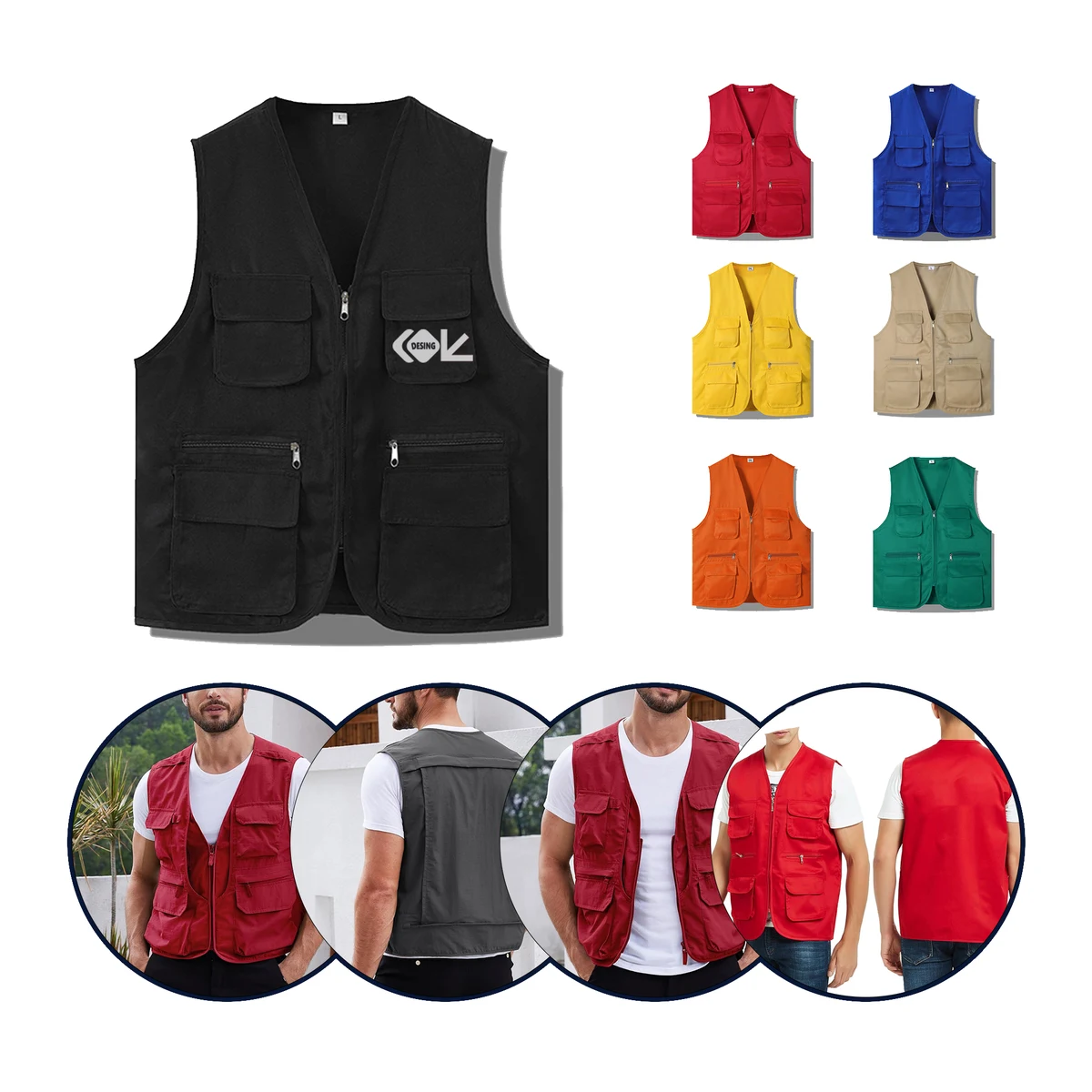 MOQ 50pcs High-Visibility Work Vest 1