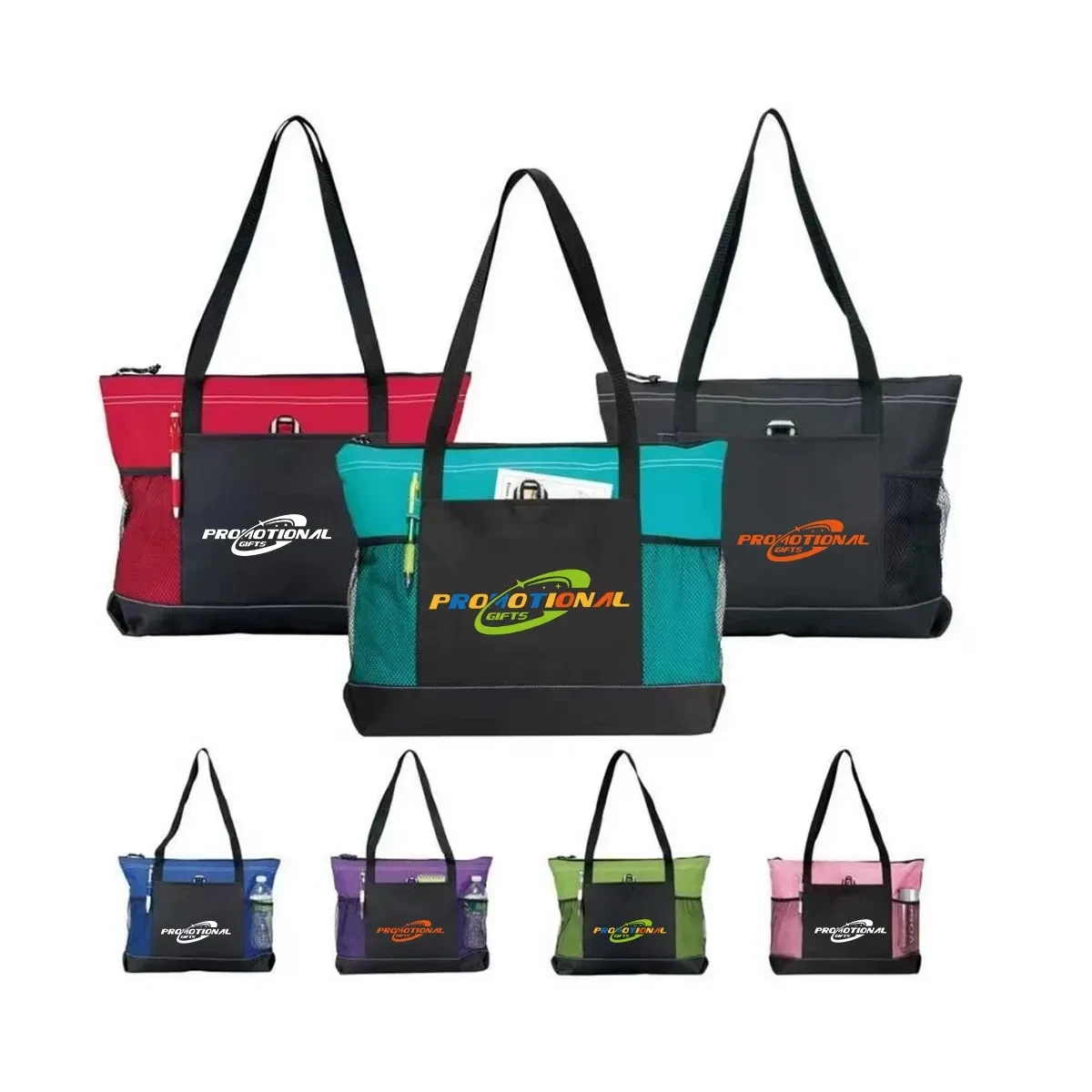 Custom Zippered Tote Bag, custom tote bag with logo imprint 1