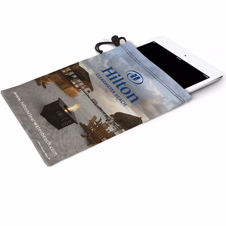Ultra Opper Fiber Large Tablet Bag w/Drawstring Stopper - Full Bleed