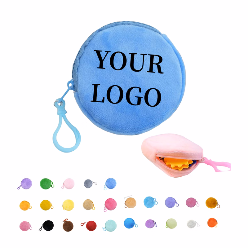 Round Coin Purse Keyring Zipper Pouch