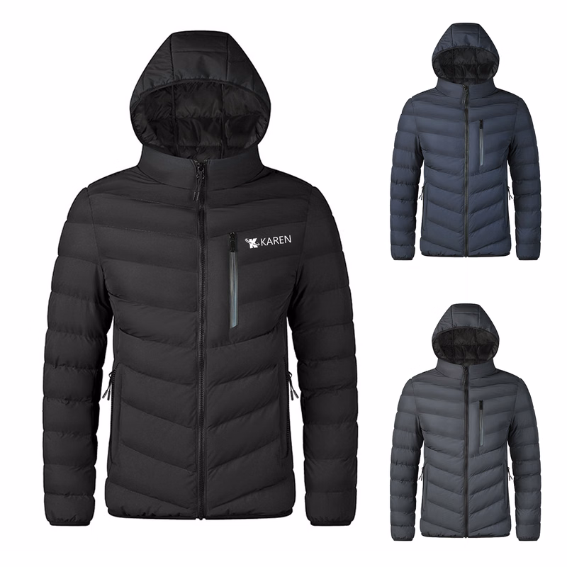 Men's Black Heated Down Jacket