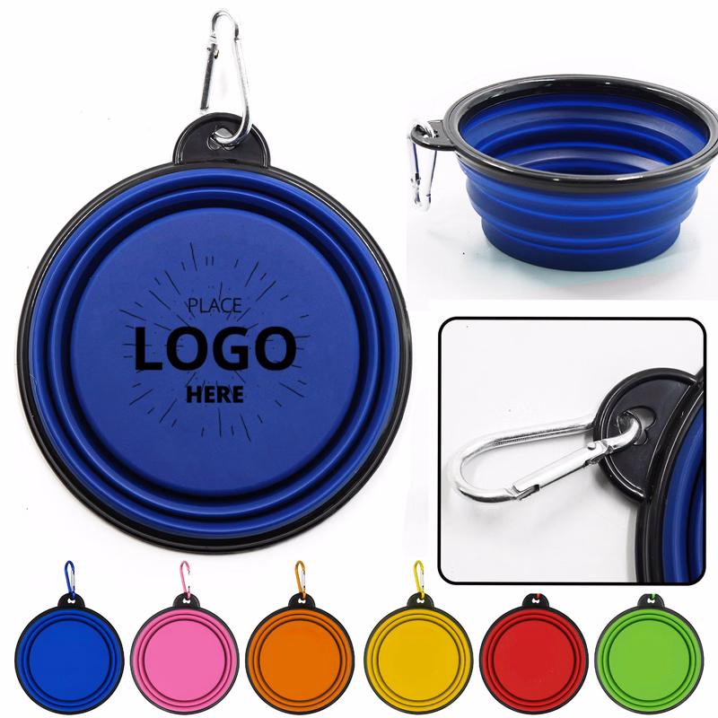 MOQ 50 Portable Silicone Collapsible Dog Bowl with Custom Logo