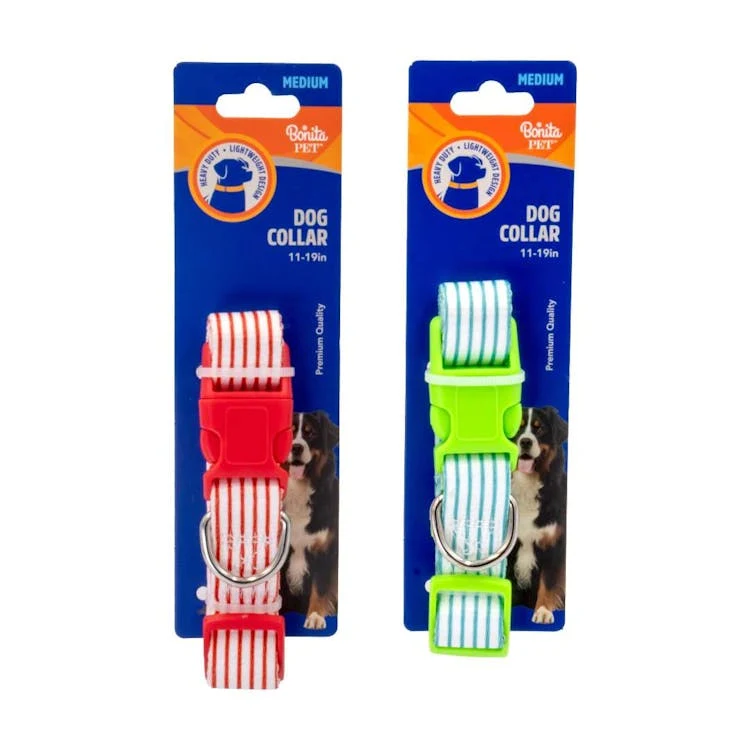 Pinstripe Dog Collars - Medium Assorted 1