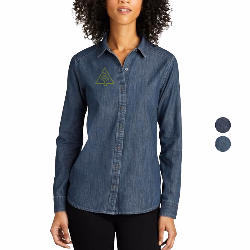 Port Authority Ladies Long Sleeve Perfect Denim Shirt 5.4 oz
