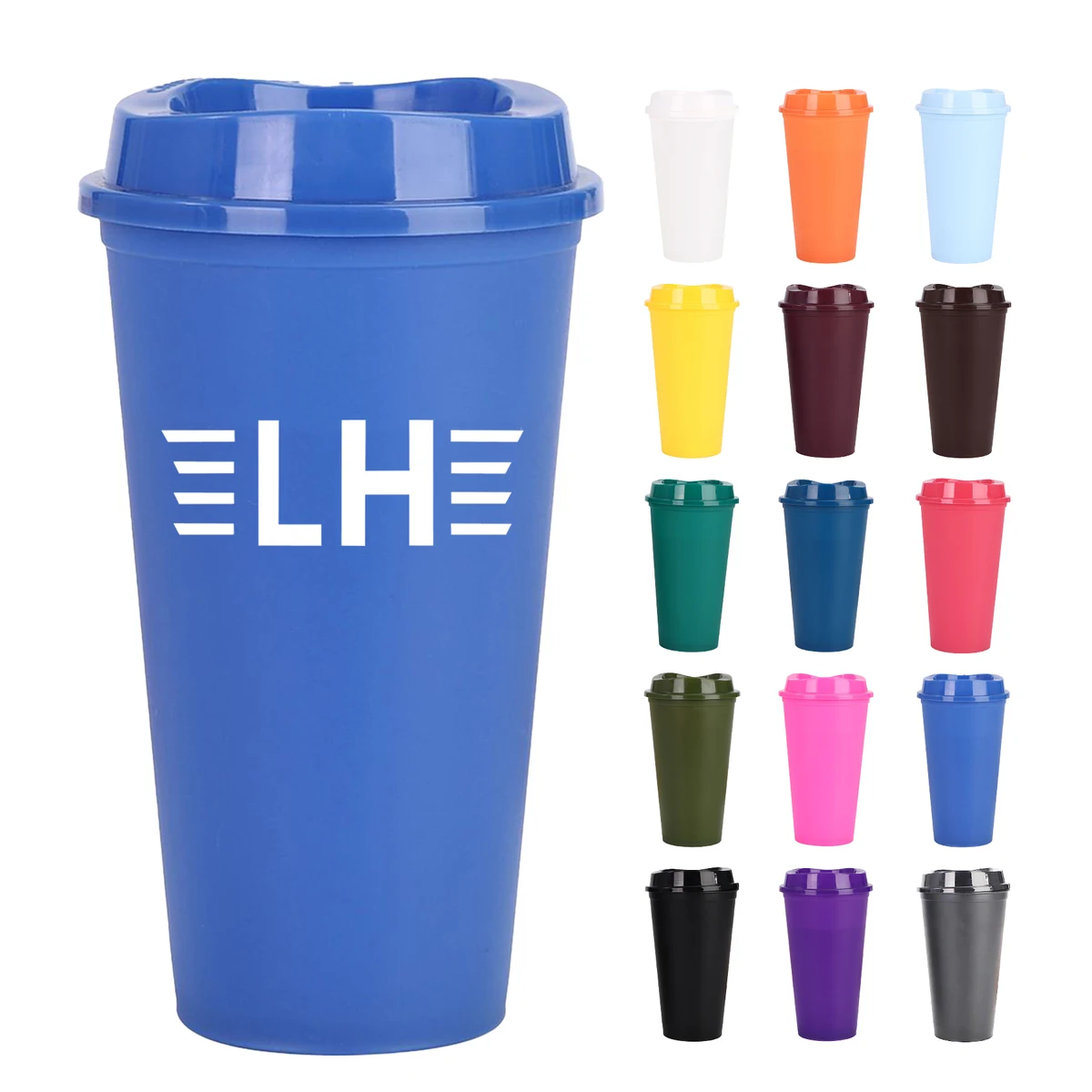 16 Oz. Plastic Coffee Cup With Lid 1