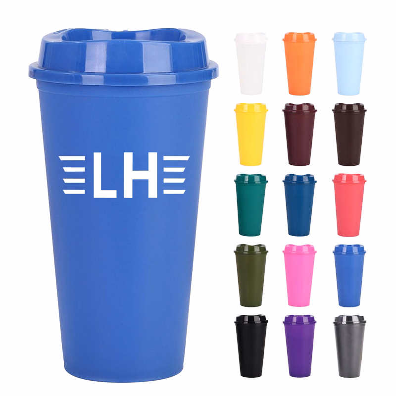 16 Oz. Plastic Coffee Cup With Lid