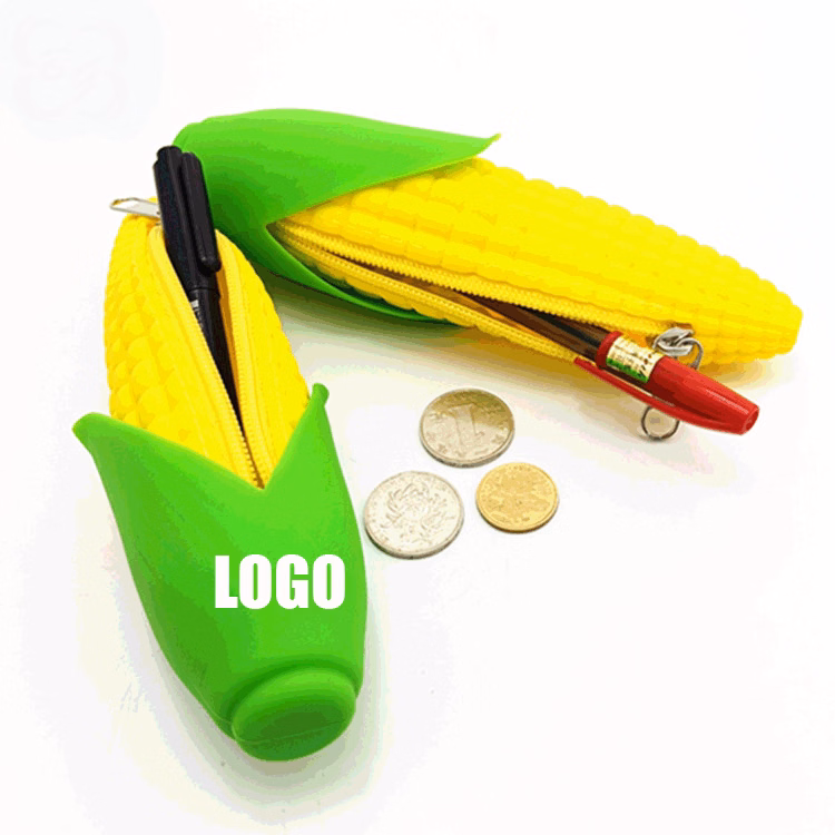 Cute Creative Corn Pen Bag Pencil Case /Corn Silicone Coin Bag/ Key Pouch Purse