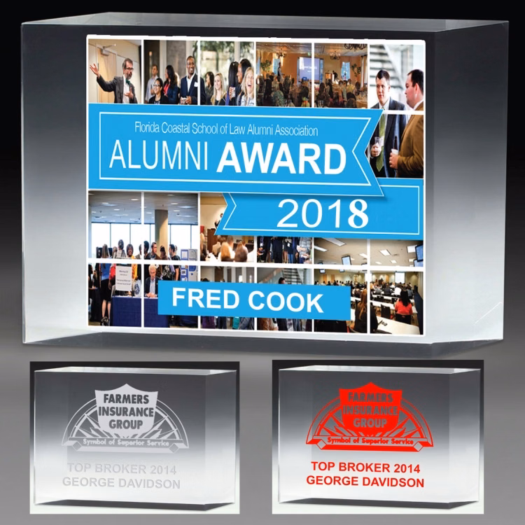 1 1/4" Thick Freestanding Acrylic Awards