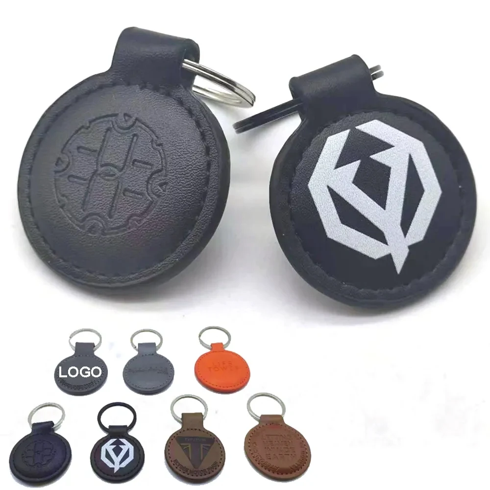 Leather Round Keychain 1
