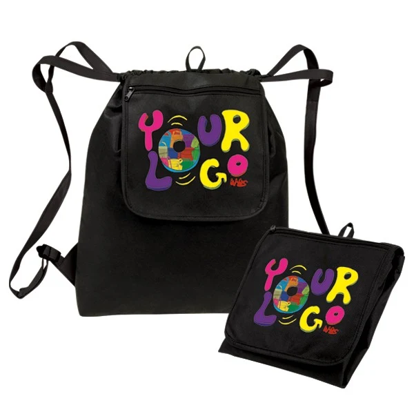 "eGREEN" Fold-Up Drawstring Cooler Backpack 1