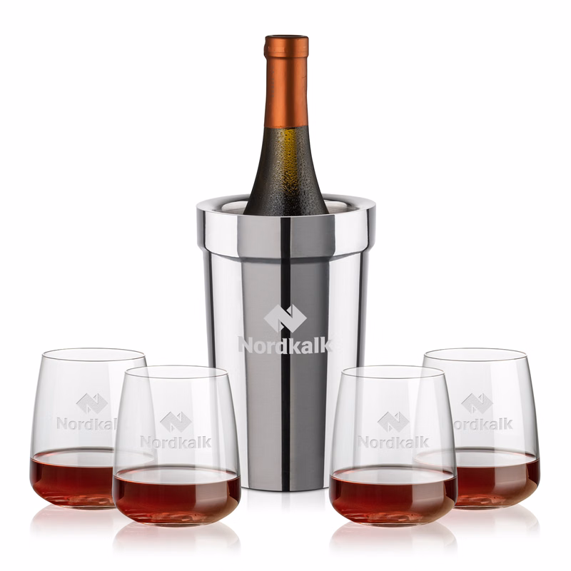Milano Wine Cooler & Dunhill Stemless Wine Set