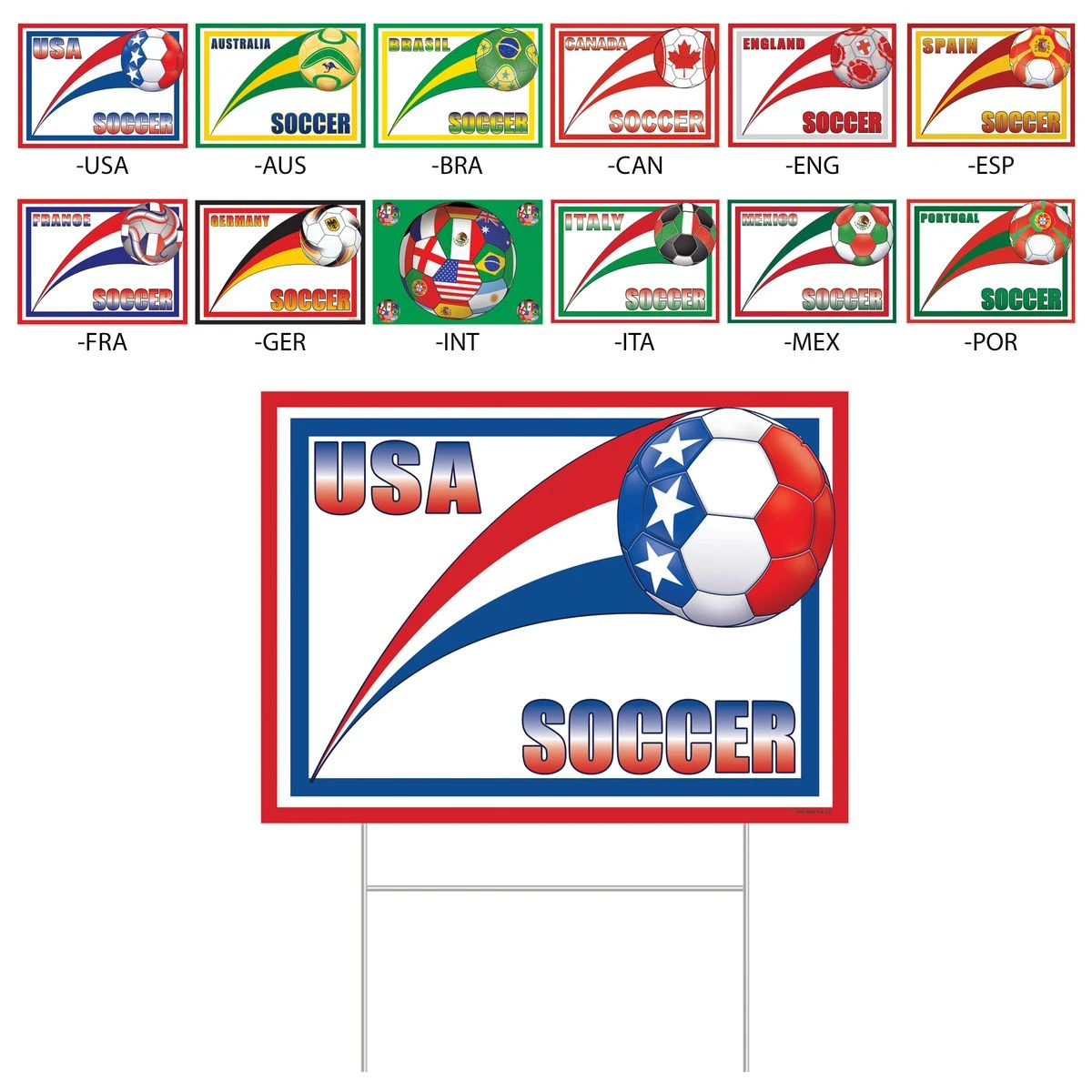 International Soccer Plastic Yard Signs 1