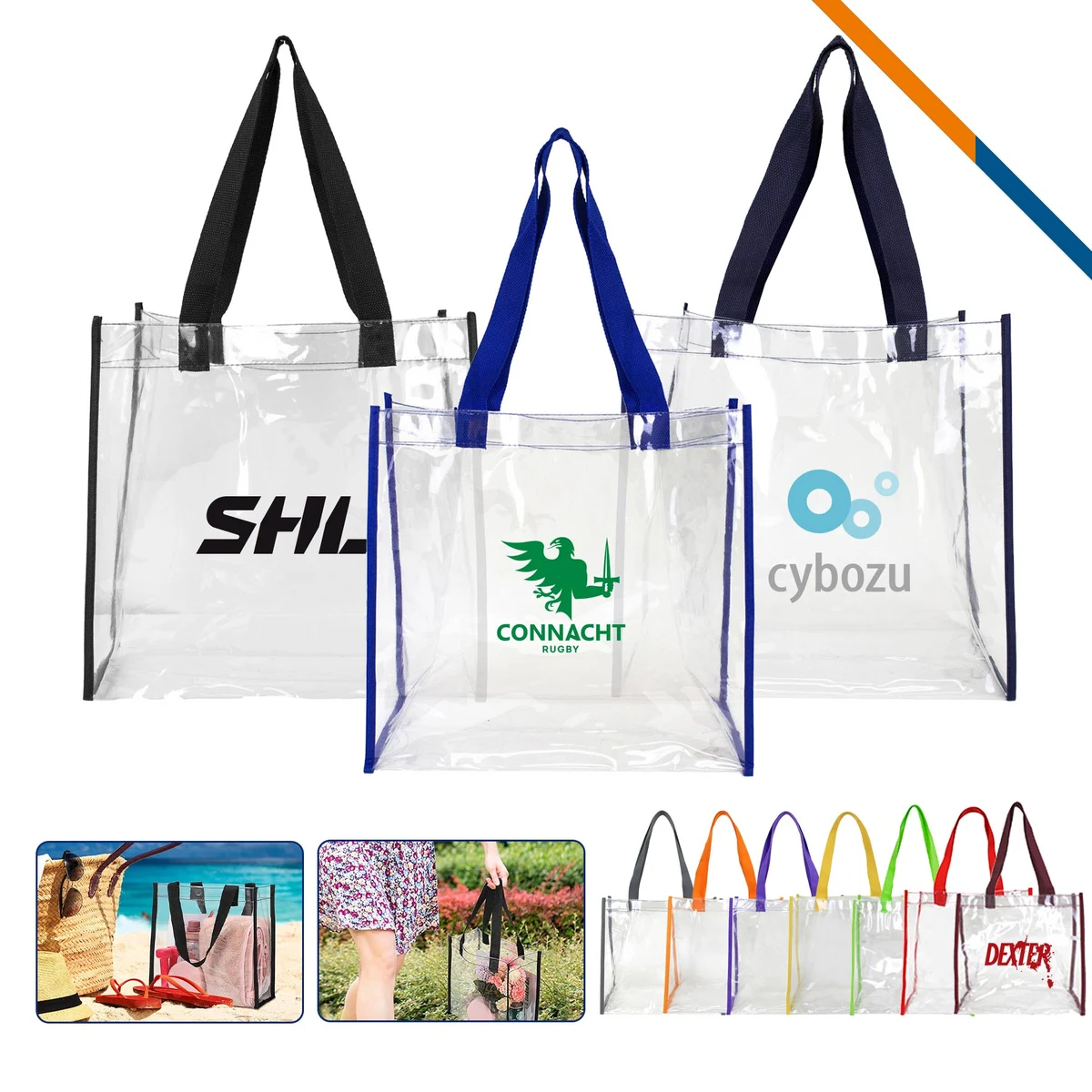 Clear Stadium Tote Bag, custom tote bag with logo imprint 1