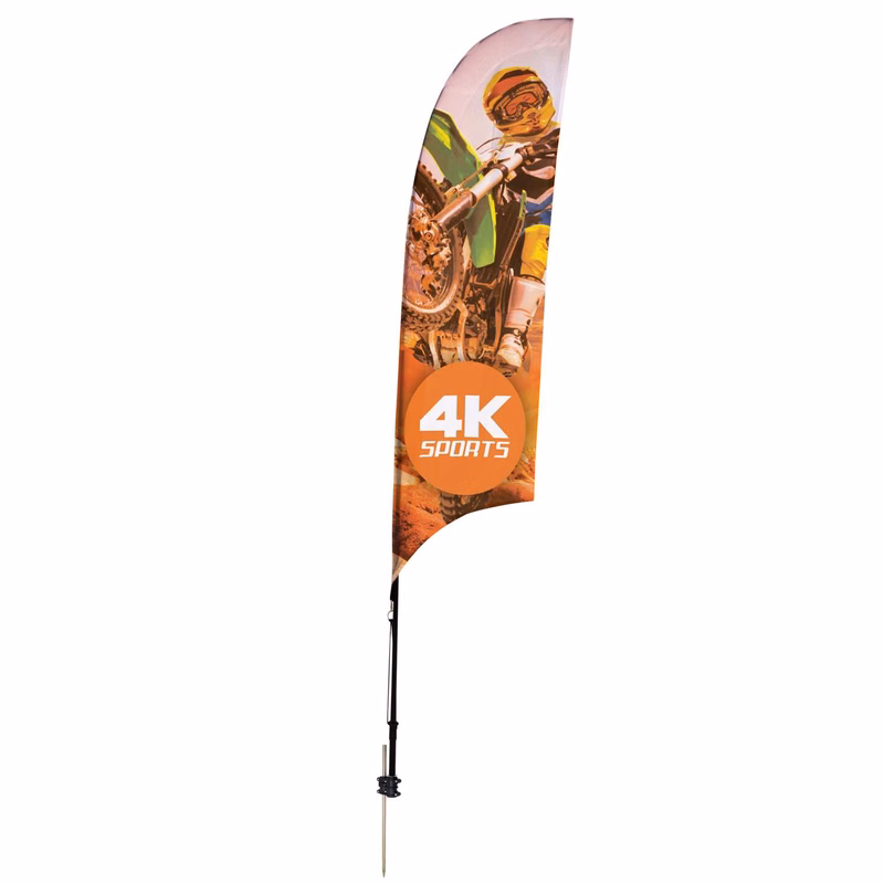 7' Streamline Razor Sail Sign Kit (Single-Sided with Ground Spike)