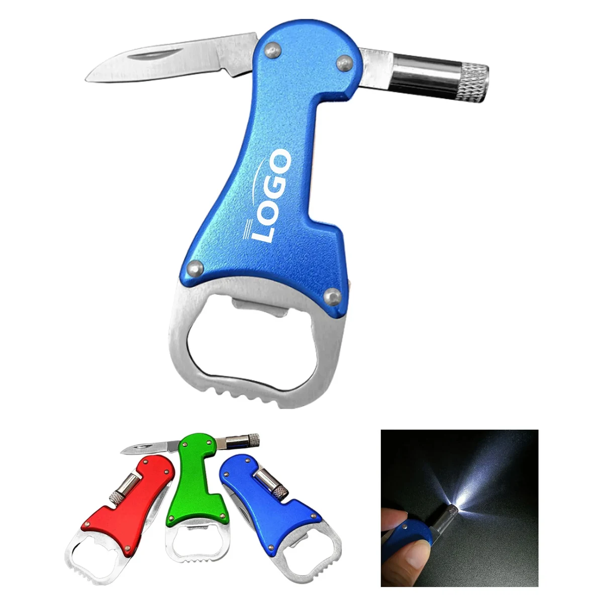 Bottle Opener Flashlight Knife 1