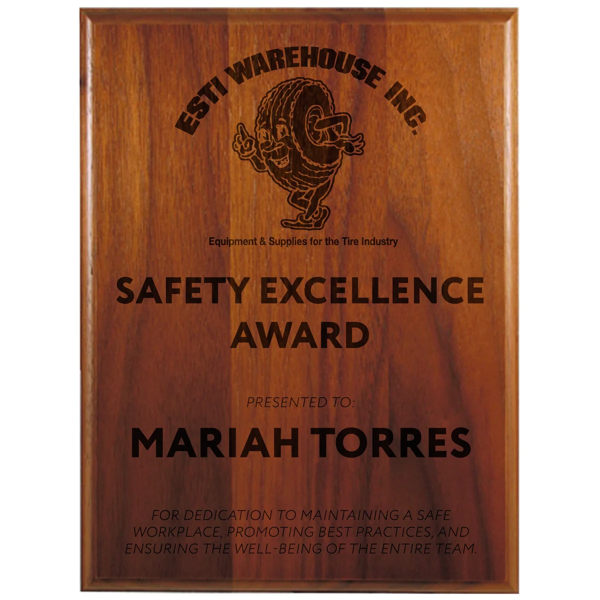 9" x 12" Step-Edge Genuine Walnut Plaque 1