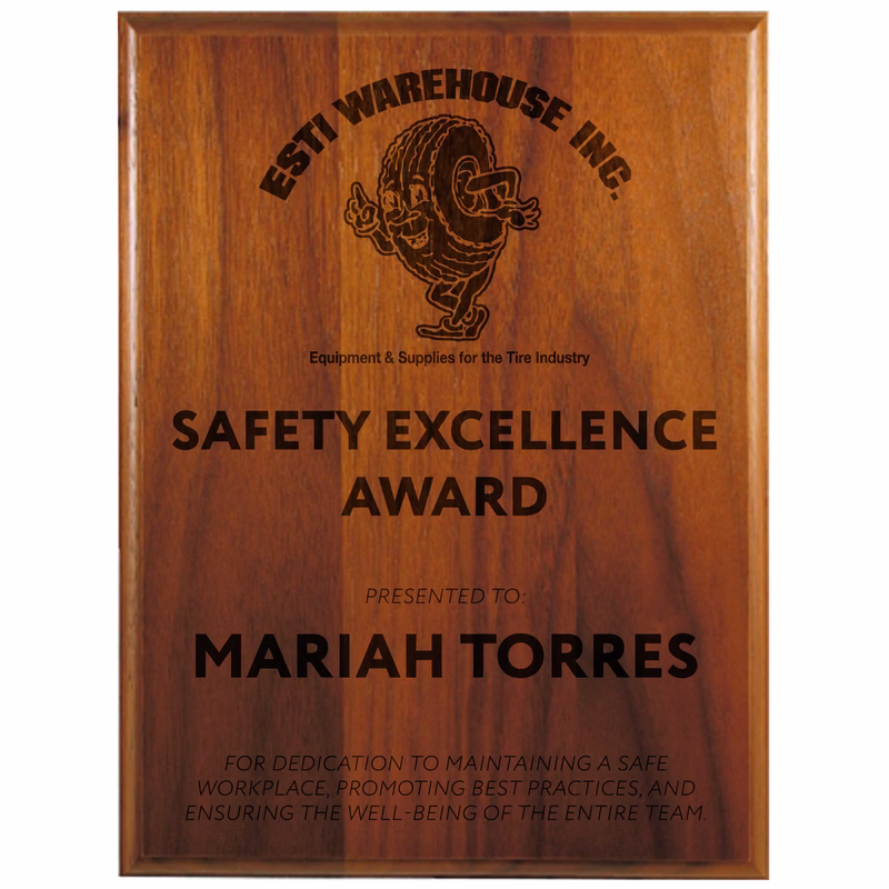 9" x 12" Step-Edge Genuine Walnut Plaque