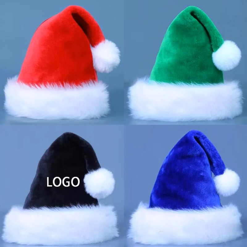 Unisex Velvet Comfort Extra Thicken Santa Xmas Hat