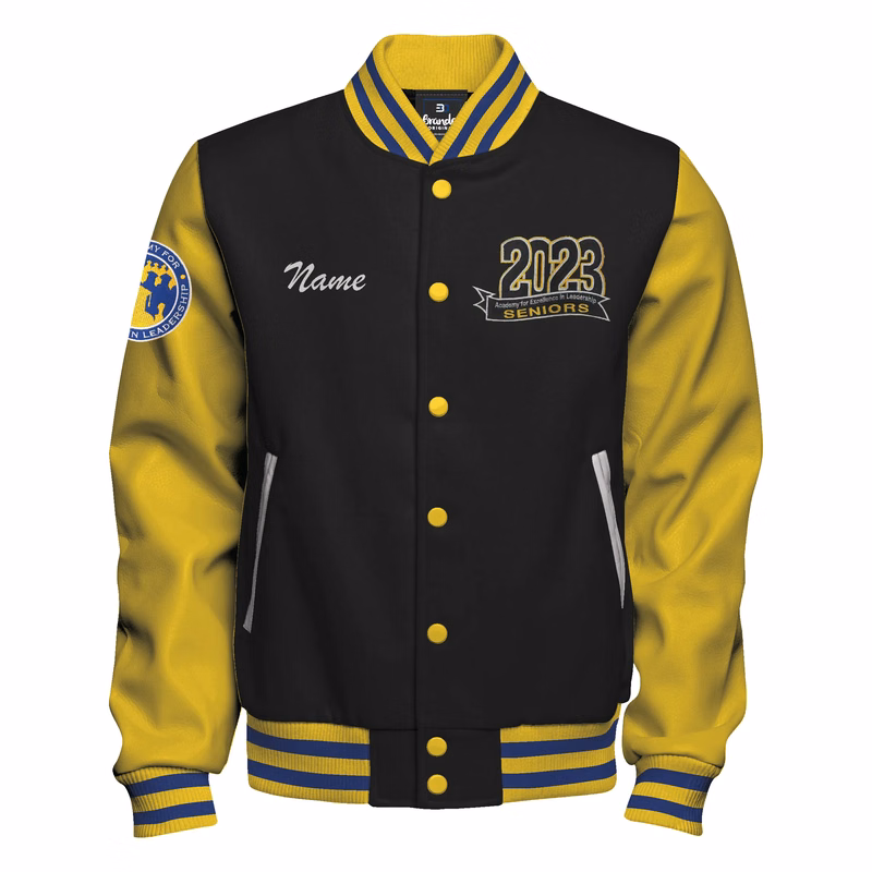 Vegan Leather and Wool Varsity Letterman Jacket