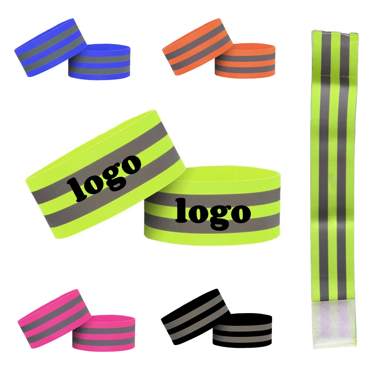 Custom Reflective Wristbands-Heat Transfer Logo & (MOQ 50) 1