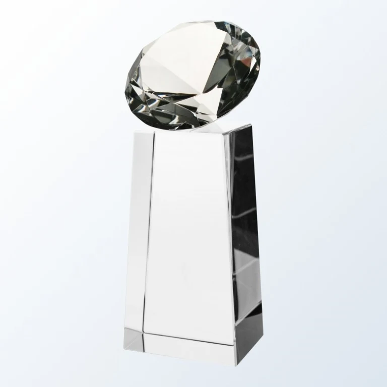 Clear Diamond Slant Optic Crystal Award - Large 1
