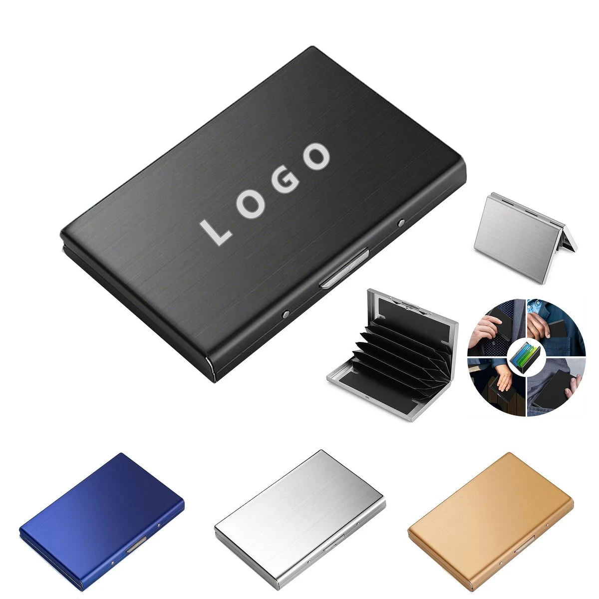Brushed Stainless Steel Card Holder 1