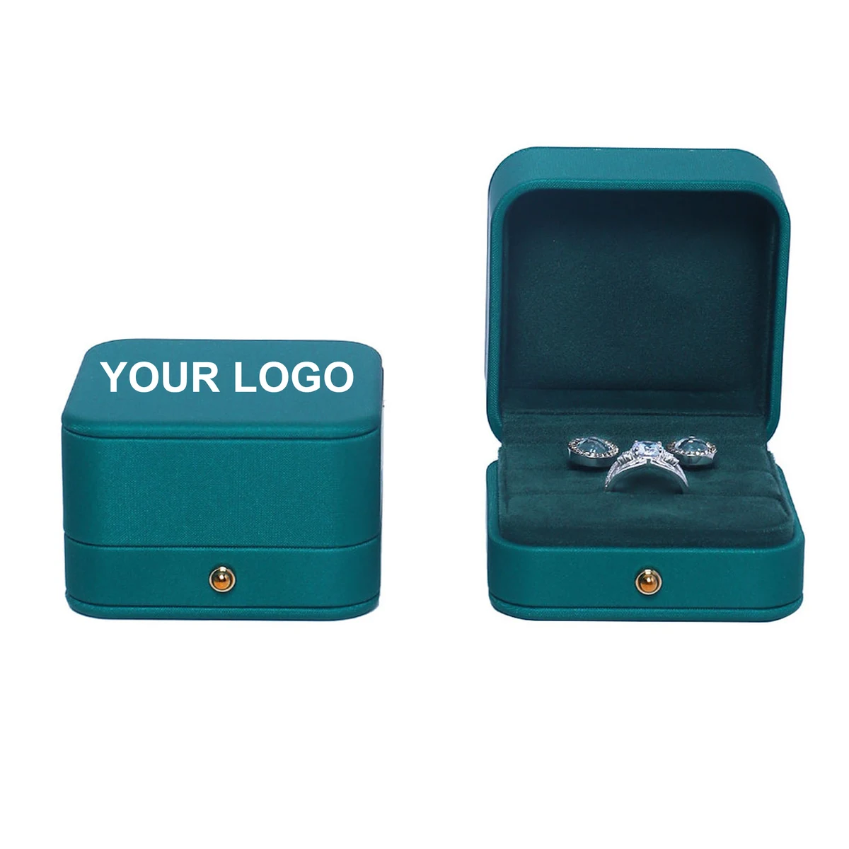 Pair Ring Earrings Box Can Be Customised With Logo Pu Leather 1