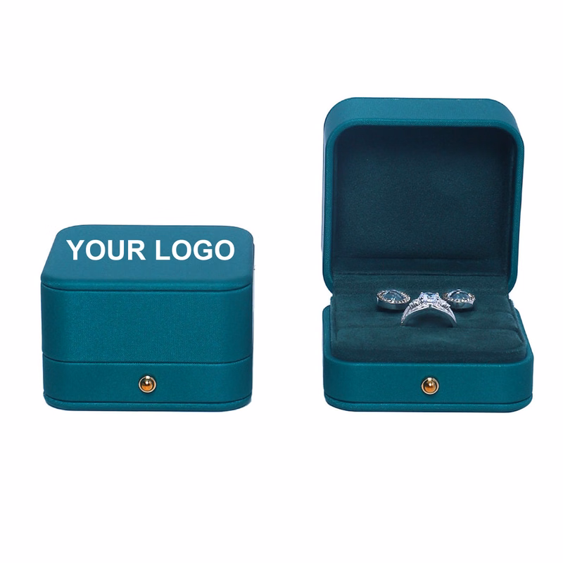 Pair Ring Earrings Box Can Be Customised With Logo Pu Leather