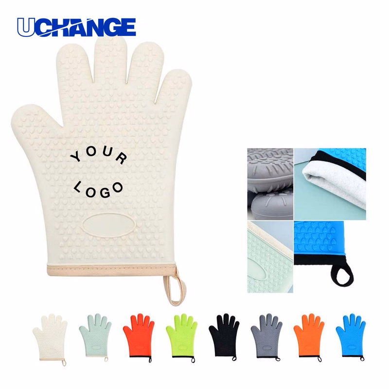 Heat Resistant Silicone Grilling Gloves Pair for Cooking