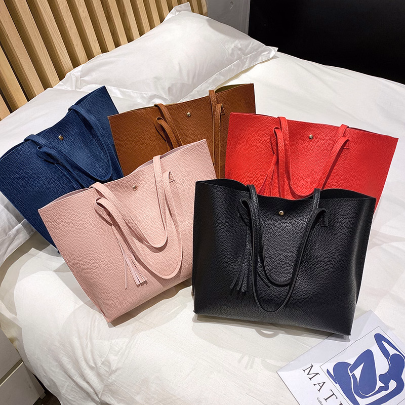 Soft Faux Leather Tote Shoulder Bag