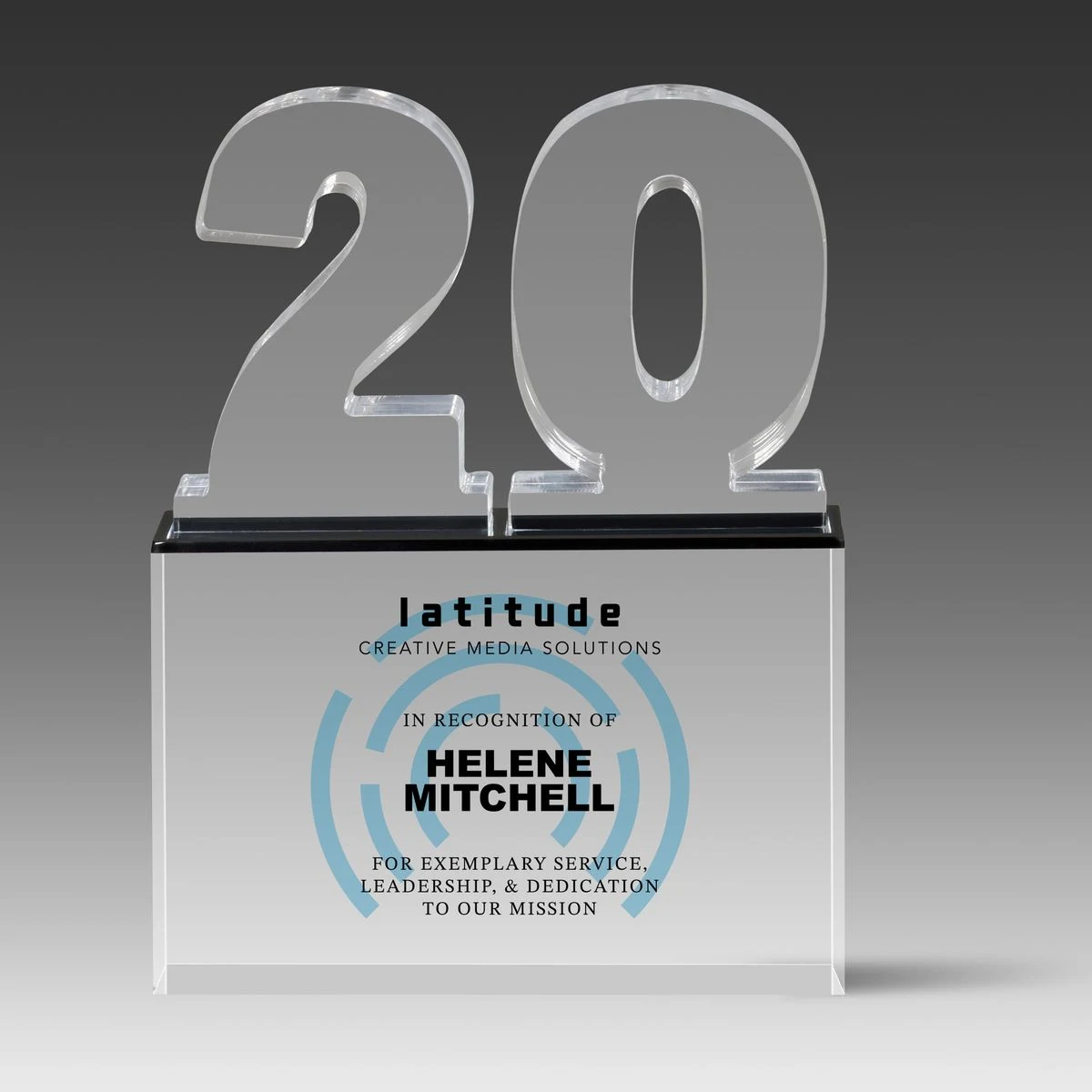 Recognition Number Award 20 (6" x 8" x 1") 1
