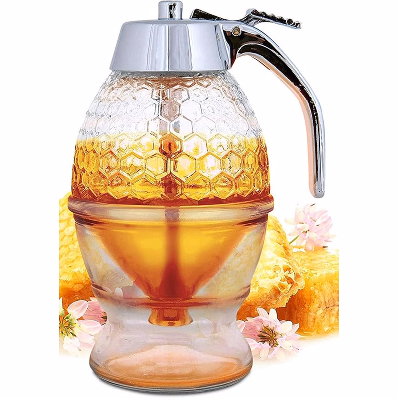 No-drip glass honey dispenser
