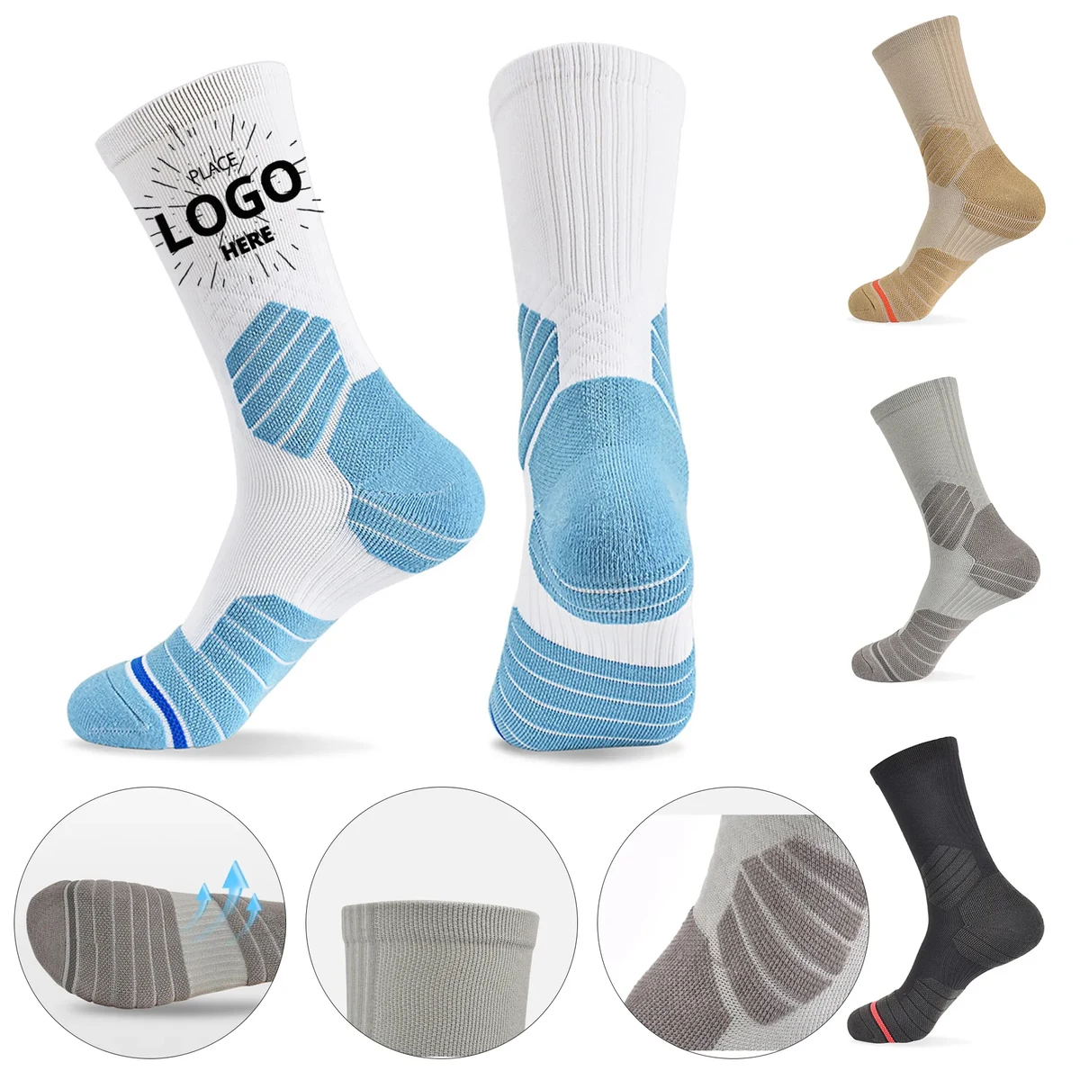 High Cut Thickened Basketball Sports Socks 1