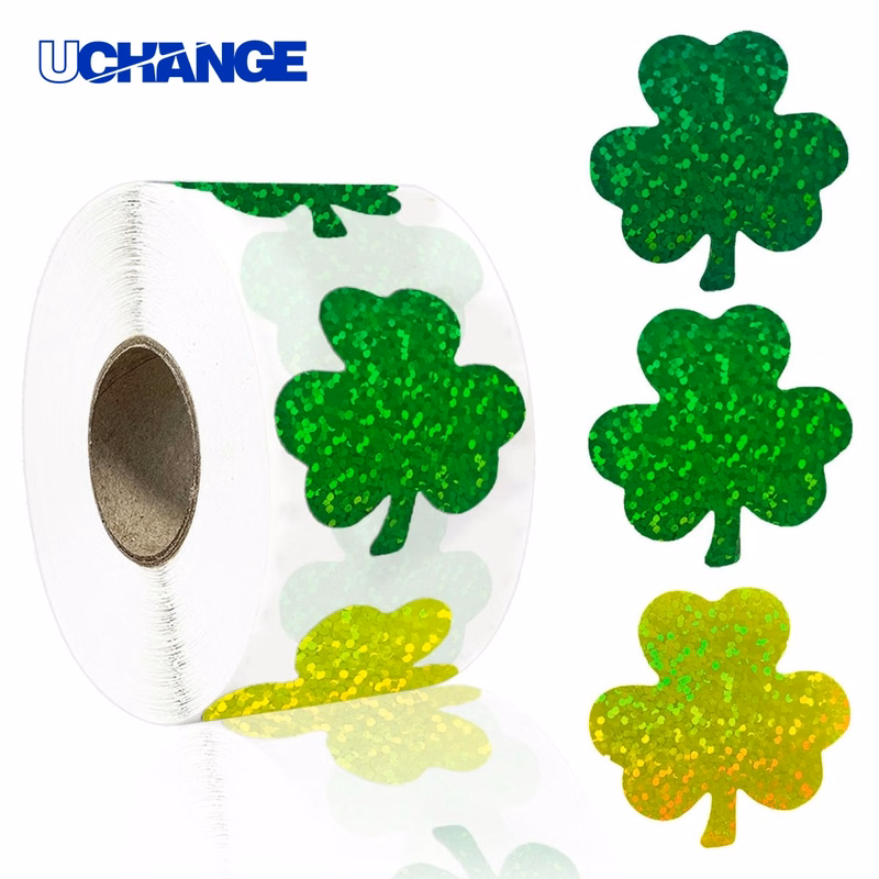 Tri-Color Shamrock PET Stickers