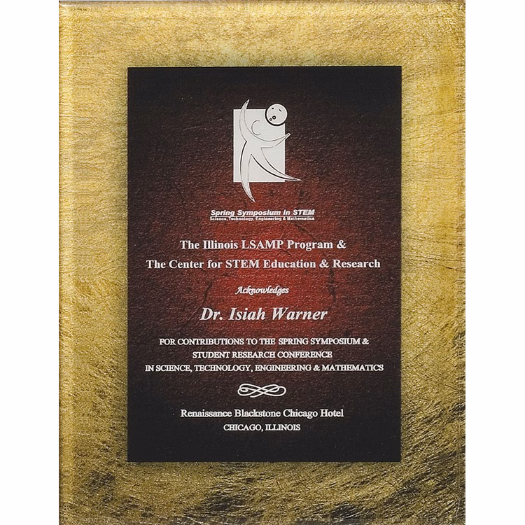 7-3/4" x 9-3/4" Gold and Sienna Acrylic Art Plaque