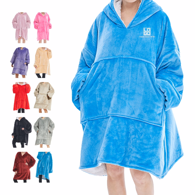 Fashion Fleece Hoodie Wearable Blanket