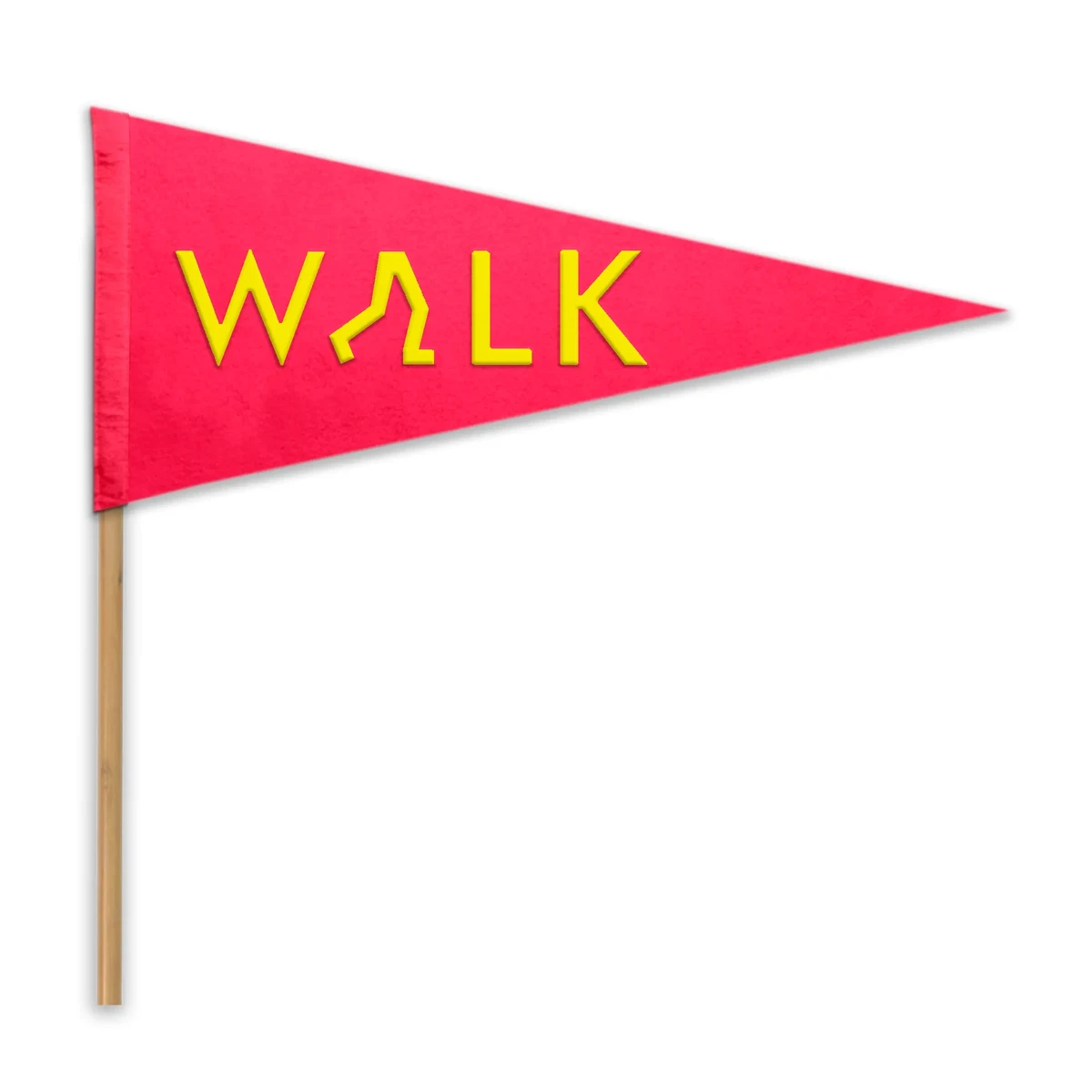 9" x 24" Acrylic Felt Pennant with Wood Pole - Silk Screen 1
