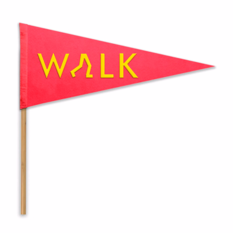9" x 24" Acrylic Felt Pennant with Wood Pole - Silk Screen