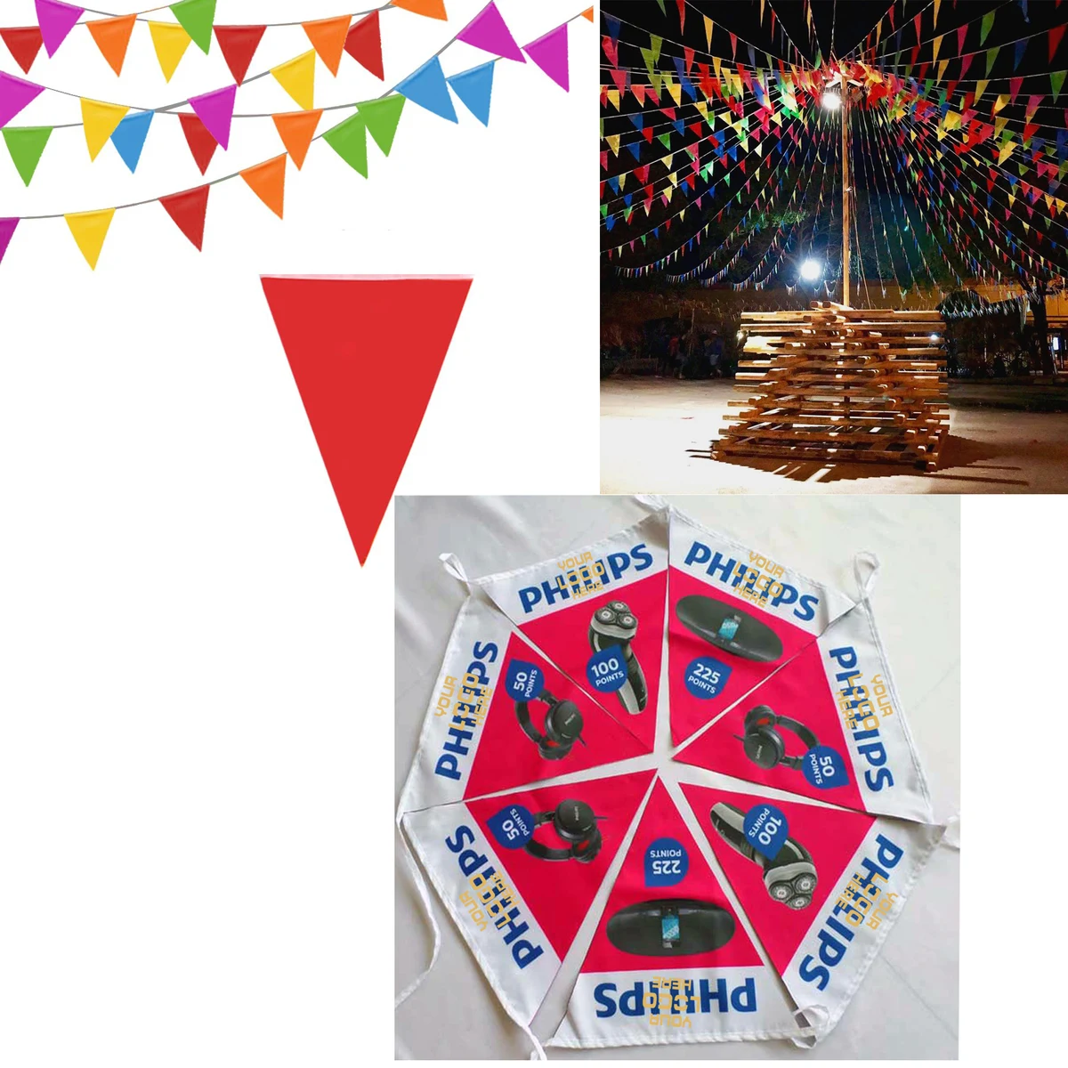 Pennant Banner Multicolor Bunting Triangle Flags 1